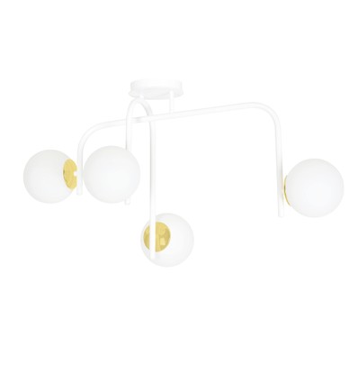 Ragnar 4B Hvid/Guld loftslampe - Ø15 cm, E14, 230V, uden lyskilde