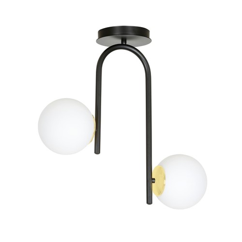Ragnar 2 Sort/Guld loftslampe - Ø15 cm, E14, 230V, uden lyskilde