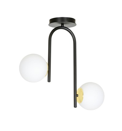 Ragnar 2 Sort/Guld loftslampe - Ø15 cm, E14, 230V, uden lyskilde