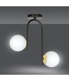 Ragnar 2 Sort/Guld loftslampe - Ø15 cm, E14, 230V, uden lyskilde