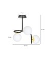 Ragnar 3 Sort/Guld loftslampe - Ø15 cm, E14, 230V, uden lyskilde