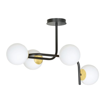 Ragnar 4A Sort/Guld loftslampe - Ø15 cm, E14, 230V, uden lyskilde