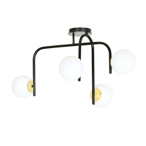 Ragnar 4B Sort/Guld loftslampe - Ø15 cm, E14, 230V, uden lyskilde