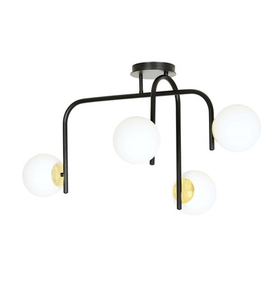 Ragnar 4B Sort/Guld loftslampe - Ø15 cm, E14, 230V, uden lyskilde