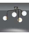 Ragnar 4B Sort/Guld loftslampe - Ø15 cm, E14, 230V, uden lyskilde
