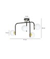 Ragnar 4B Sort/Guld loftslampe - Ø15 cm, E14, 230V, uden lyskilde