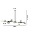 Rossi 8 Sort/Grafit pendellampe - Ø14 cm, E14, 230V, uden lyskilde