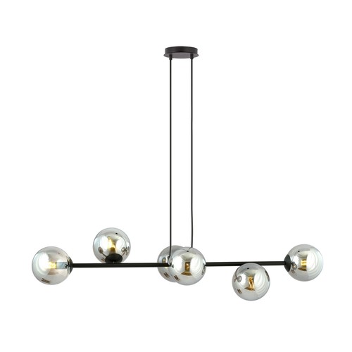 Rossi 6 Sort/Grafit pendellampe - Ø14 cm, E14, 230V, uden lyskilde