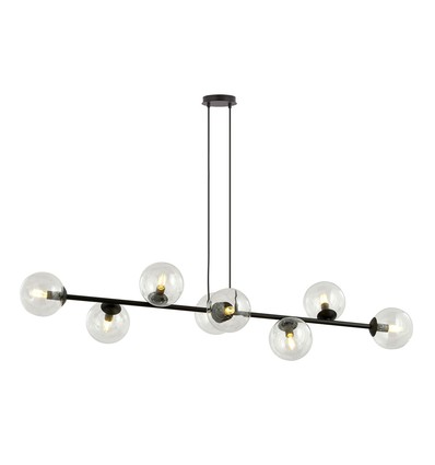 Rossi 8 Sort/Transparent pendellampe - Ø14 cm, E14, 230V, uden lyskilde
