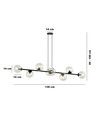Rossi 8 Sort/Transparent pendellampe - Ø14 cm, E14, 230V, uden lyskilde