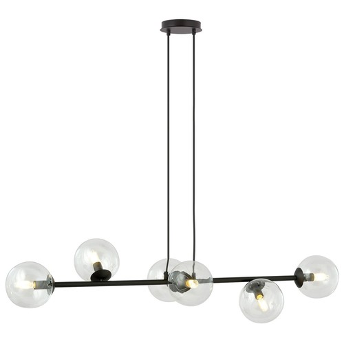 Rossi 6 Sort/Transparent pendellampe - Ø14 cm, E14, 230V, uden lyskilde