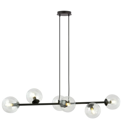 Rossi 6 Sort/Transparent pendellampe - Ø14 cm, E14, 230V, uden lyskilde