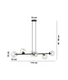 Rossi 6 Sort/Transparent pendellampe - Ø14 cm, E14, 230V, uden lyskilde