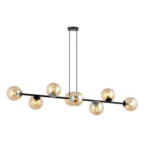 Rossi 8 Sort/Rav pendellampe - Ø14 cm, E14, 230V, uden lyskilde