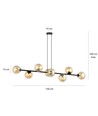 Rossi 8 Sort/Rav pendellampe - Ø14 cm, E14, 230V, uden lyskilde