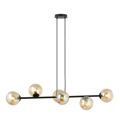Rossi 6 Sort/Rav pendellampe - Ø14 cm, E14, 230V, uden lyskilde