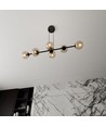 Rossi 6 Sort/Rav pendellampe - Ø14 cm, E14, 230V, uden lyskilde