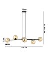 Rossi 6 Sort/Rav pendellampe - Ø14 cm, E14, 230V, uden lyskilde