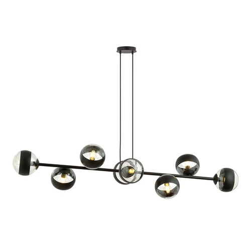 Rossi 8 Sort Stribe pendellampe - Ø14 cm, E14, 230V, uden lyskilde