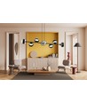 Rossi 8 Sort Stribe pendellampe - Ø14 cm, E14, 230V, uden lyskilde