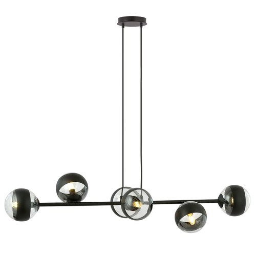 Rossi 6 Sort Stribe pendellampe - Ø14 cm, E14, 230V, uden lyskilde