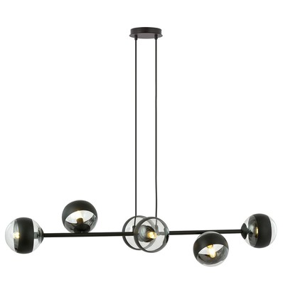Rossi 6 Sort Stribe pendellampe - Ø14 cm, E14, 230V, uden lyskilde