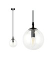 Cosmo 1 Sort/Transparent pendellampe - Ø14 cm, E14, 230V, uden lyskilde