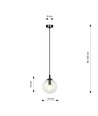 Cosmo 1 Sort/Transparent pendellampe - Ø14 cm, E14, 230V, uden lyskilde