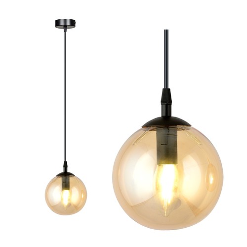 Cosmo 1 Sort/Rav pendellampe - Ø14 cm, E14, 230V, uden lyskilde