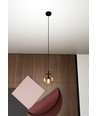 Cosmo 1 Sort/Rav pendellampe - Ø14 cm, E14, 230V, uden lyskilde