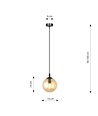 Cosmo 1 Sort/Rav pendellampe - Ø14 cm, E14, 230V, uden lyskilde
