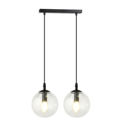 Cosmo 2 Sort/Transparent pendellampe - Ø14 cm, E14, 230V, uden lyskilde