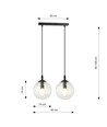 Cosmo 2 Sort/Transparent pendellampe - Ø14 cm, E14, 230V, uden lyskilde