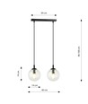 Cosmo 2 Sort/Transparent pendellampe - Ø14 cm, E14, 230V, uden lyskilde