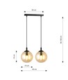 Cosmo 2 Sort/Rav pendellampe - Ø14 cm, E14, 230V, uden lyskilde