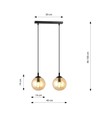 Cosmo 2 Sort/Rav pendellampe - Ø14 cm, E14, 230V, uden lyskilde