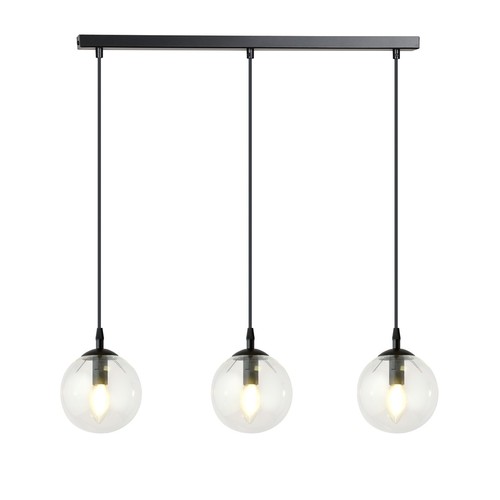 Cosmo 3 Sort/Transparent pendellampe - Ø14 cm, E14, 230V, uden lyskilde