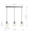 Cosmo 3 Sort/Transparent pendellampe - Ø14 cm, E14, 230V, uden lyskilde