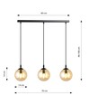 Cosmo 3 Sort/Rav pendellampe - Ø14 cm, E14, 230V, uden lyskilde