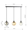 Cosmo 3 Sort Mix pendellampe - Ø14 cm, E14, 230V, uden lyskilde