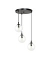 Cosmo 3 Sort Premium Transparent pendellampe - Ø14 cm, E14, 230V, uden lyskilde