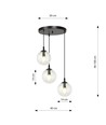 Cosmo 3 Sort Premium Transparent pendellampe - Ø14 cm, E14, 230V, uden lyskilde