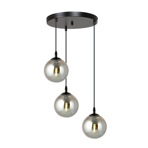 Cosmo 3 Sort Premium Grafit pendellampe - Ø14 cm, E14, 230V, uden lyskilde