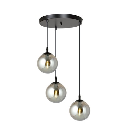 Cosmo 3 Sort Premium Grafit pendellampe - Ø14 cm, E14, 230V, uden lyskilde