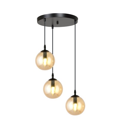 Cosmo 3 Sort Premium Rav pendellampe - Ø14 cm, E14, 230V, uden lyskilde