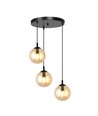Cosmo 3 Sort Premium Rav pendellampe - Ø14 cm, E14, 230V, uden lyskilde