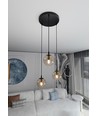 Cosmo 3 Sort Premium Rav pendellampe - Ø14 cm, E14, 230V, uden lyskilde