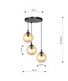 Cosmo 3 Sort Premium Rav pendellampe - Ø14 cm, E14, 230V, uden lyskilde
