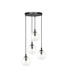 Cosmo 4 Sort Premium Transparent pendellampe - Ø14 cm, E14, 230V, uden lyskilde