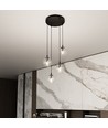Cosmo 4 Sort Premium Transparent pendellampe - Ø14 cm, E14, 230V, uden lyskilde